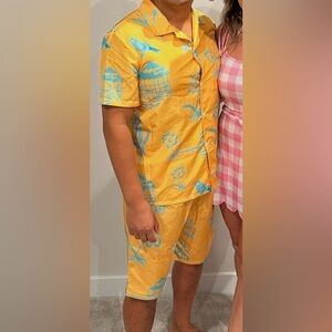 Beach Ken - Yellow and Blue Tropical Shirt and Shorts Set Costume Medium